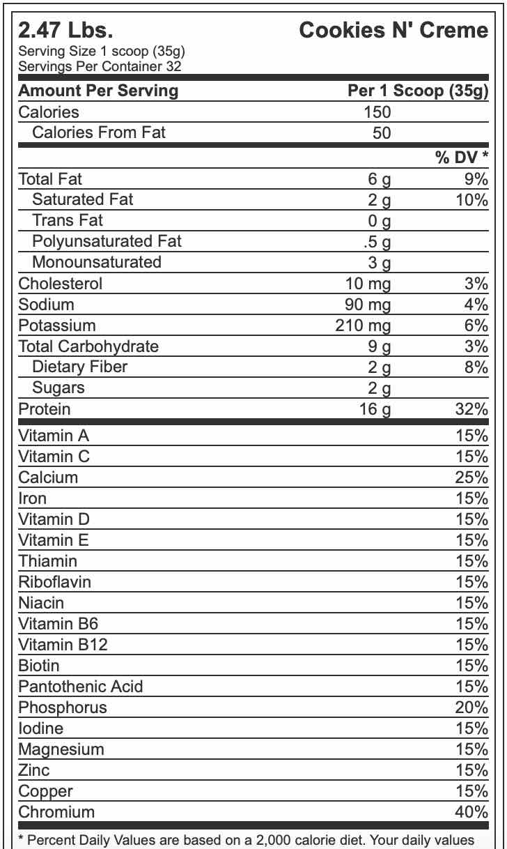 muscle milk nutrition facts
