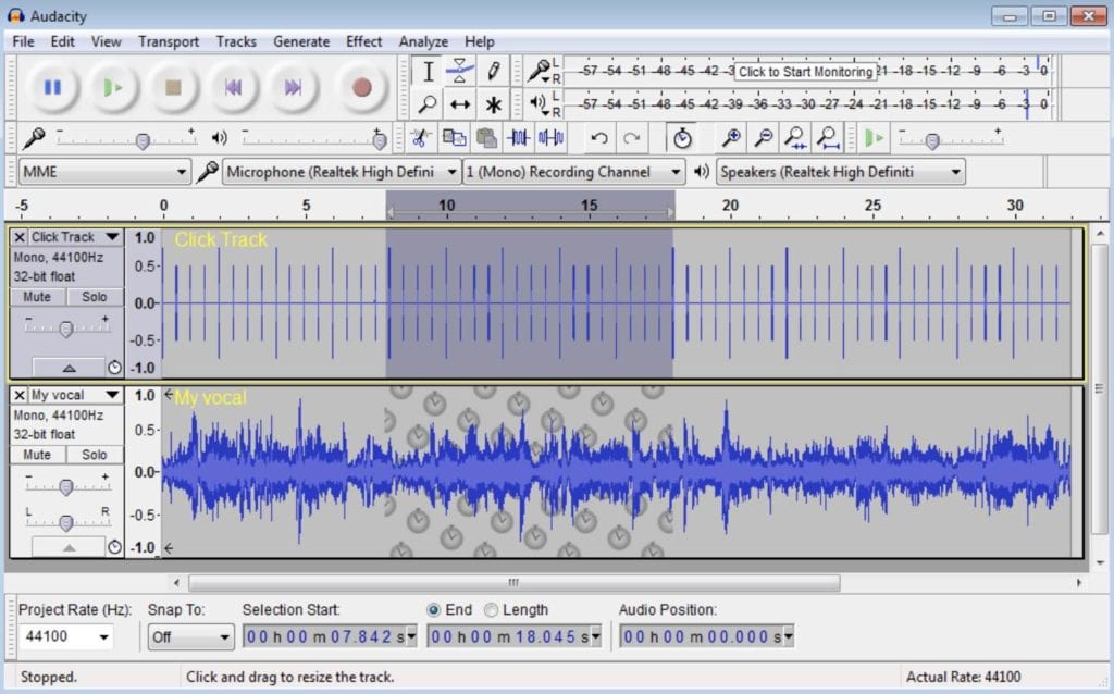 edit podcast with audacity