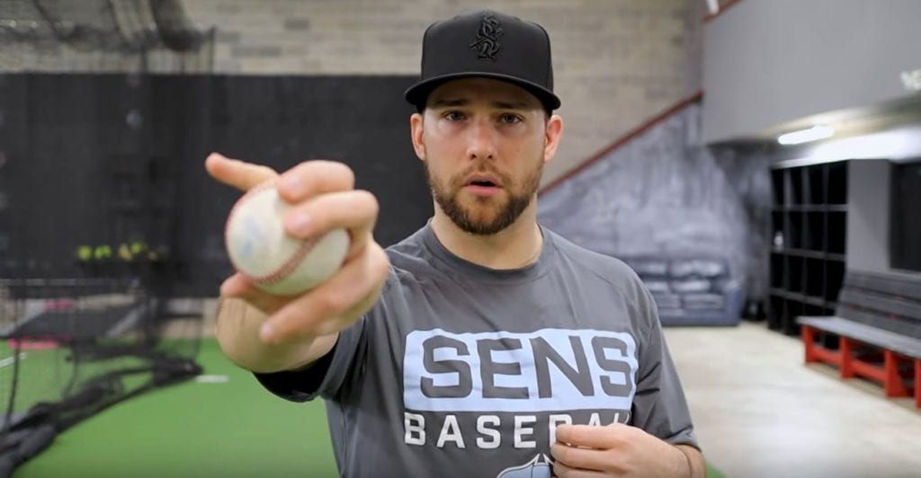 pitcher showing a changeup grip