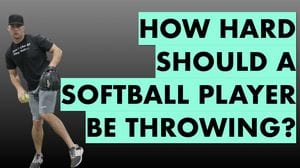 how hard should a softball player be throwing