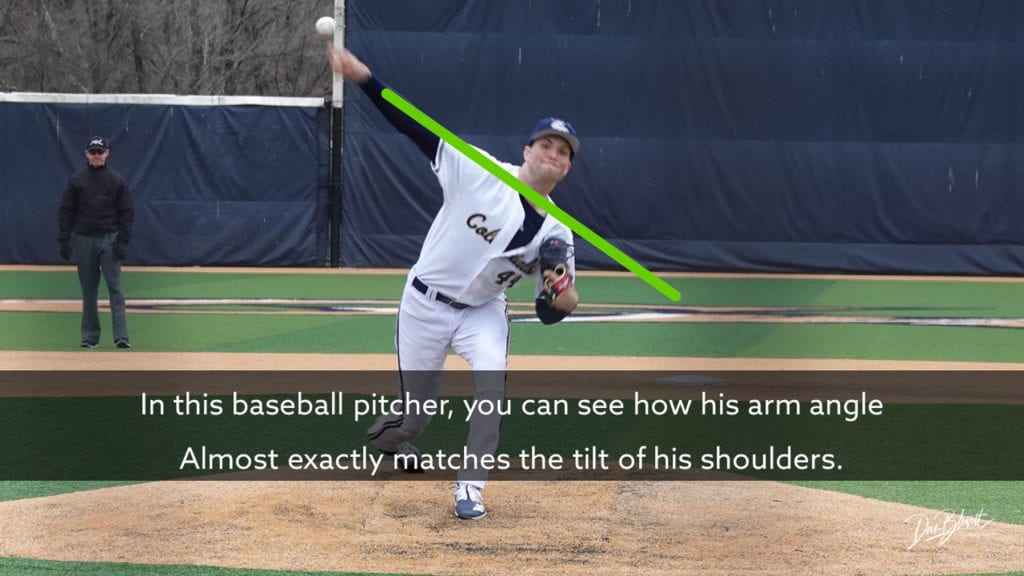 baseball pitcher shoulder tilt arm angle