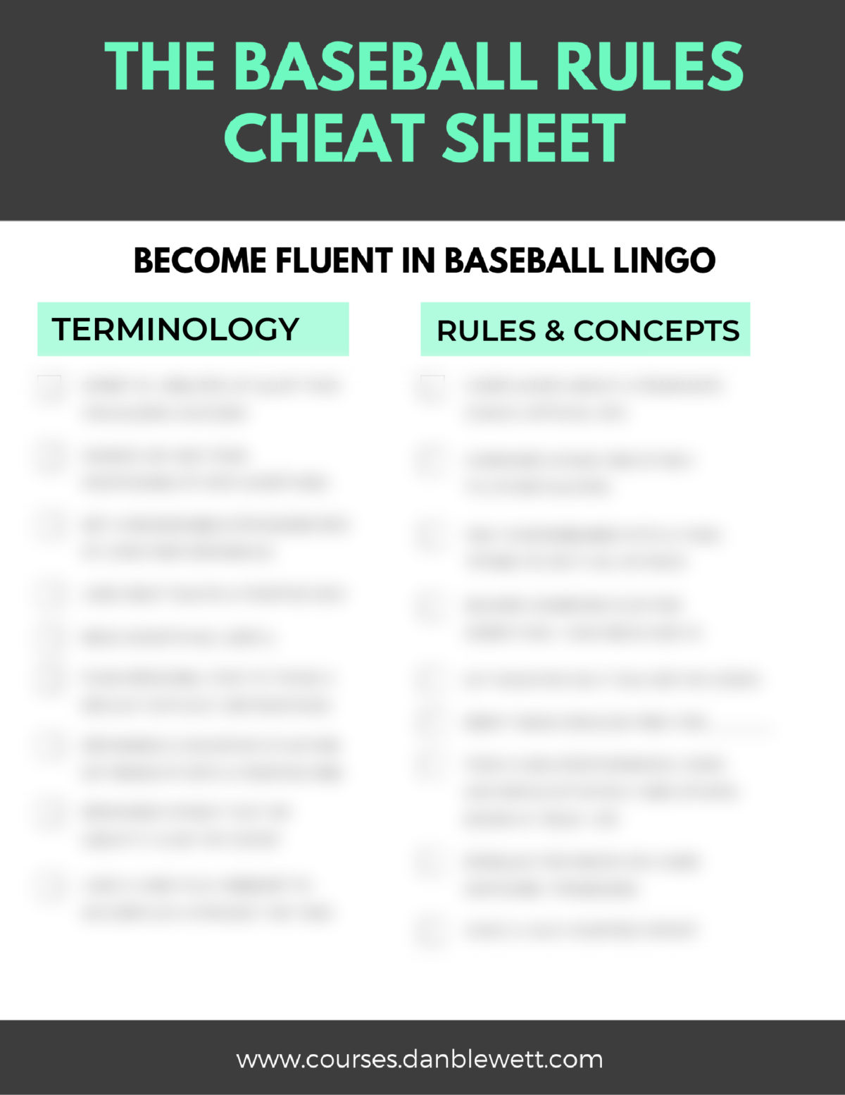 Baseball - Quick Guide